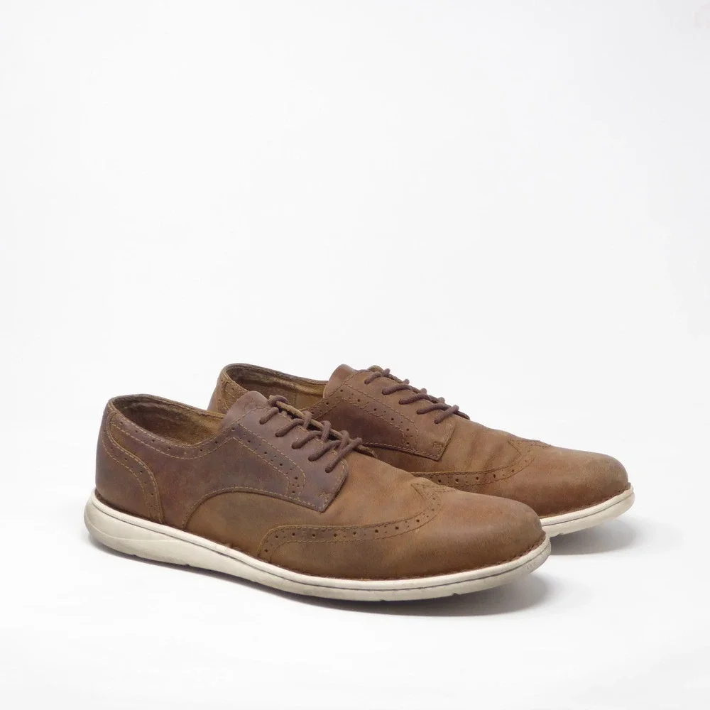Born Tobias Mens Oxford Shoes Brown Leather Wingtip Lace Up 13